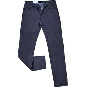 CZERNY Women's Dark Gray Button Fly High Rise Skinny Jeans Sz Large